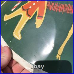 Vintage Christmas Tree Stand 1940s 1950s Tin Litho Rare Design