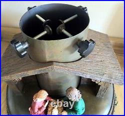 Vintage Christmas Tree Stand Nativity Jesus Mary Joesph Manger Beautiful HEAVY