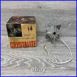 Vintage Christmas Tree Topper Crystalite Star Atomic MCM Light Decoration Box