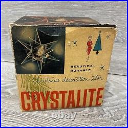 Vintage Christmas Tree Topper Crystalite Star Atomic MCM Light Decoration Box