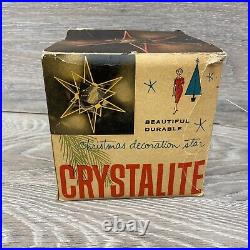 Vintage Christmas Tree Topper Crystalite Star Atomic MCM Light Decoration Box