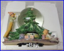 Vintage Christmas Tree Toys Boys & Girls Musical Water Snow Globe Dome No Box
