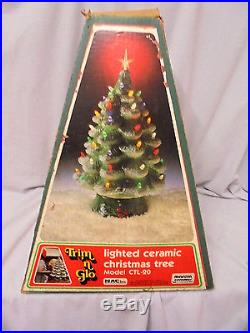 Vintage Christmas Tree, Trim N Glow Lighted Ceramic, Marcia Of Calif 18 Tall