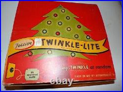 Vintage Christmas Tree Twinkle-Lite Lights with Transformer & Box e561