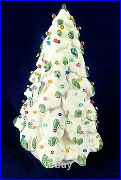 Vintage Christmas Tree White Ceramic Pin Peg Light 1953 Handmade Rare