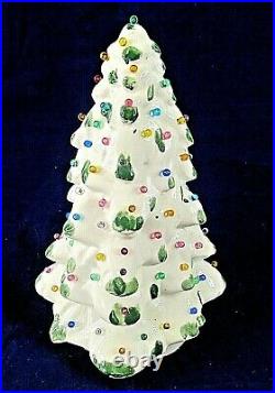 Vintage Christmas Tree White Ceramic Pin Peg Light 1953 Handmade Rare