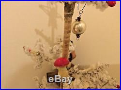 Vintage Christmas Tree with Decorations Star and Mushrooms