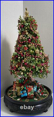 Vintage Christmas Tree with Glass Dome Holidays Decorations 1973 Natural Science