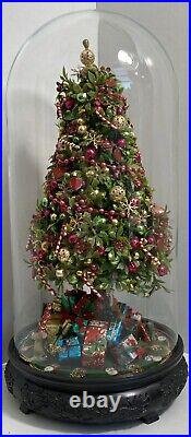 Vintage Christmas Tree with Glass Dome Holidays Decorations 1973 Natural Science