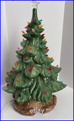 Vintage Christmas ceramic Lighted Christmas Tree With Bulbs And Birds, 17 In Vintage Christmas ceramic Lighted Christmas Tree With Bulbs And Birds, 17 In