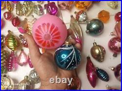 Vintage Christmas tree ornaments made of USSR glass 120 pieces! Big mix