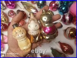 Vintage Christmas tree ornaments made of USSR glass 120 pieces! Big mix