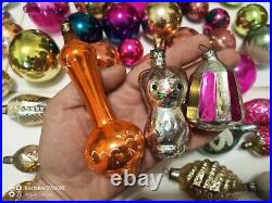 Vintage Christmas tree ornaments made of USSR glass 120 pieces! Big mix