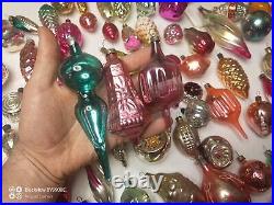 Vintage Christmas tree ornaments made of USSR glass 120 pieces! Big mix