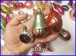 Vintage Christmas tree ornaments made of USSR glass 120 pieces! Big mix