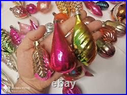 Vintage Christmas tree ornaments made of USSR glass 120 pieces! Big mix