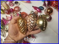 Vintage Christmas tree ornaments made of USSR glass 120 pieces! Big mix