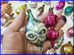 Vintage Christmas tree ornaments made of USSR glass 120 pieces! Big mix
