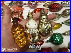 Vintage Christmas tree ornaments made of USSR glass 120 pieces! Big mix! Rare