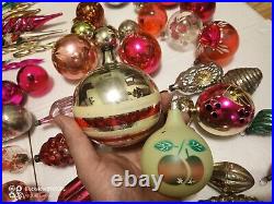 Vintage Christmas tree ornaments made of USSR glass 120 pieces! Big mix! Rare