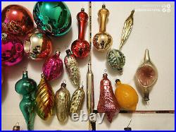 Vintage Christmas tree ornaments made of USSR glass 60 pieces! Big mix +bonus