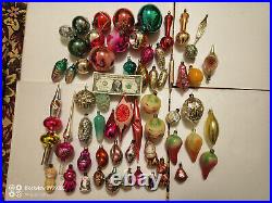 Vintage Christmas tree ornaments made of USSR glass 60 pieces! Big mix +bonus