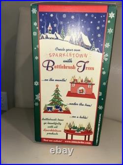 Vintage Christopher Radko Shiny Brite Bottlebrush Christmas Tree red silver 12