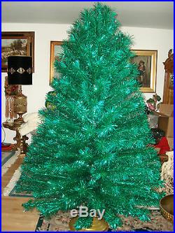 Vintage Collectible Green 7 FT Stainless Aluminum Holiday Christmas Tree