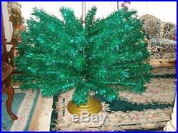 Vintage Collectible Green 7 FT Stainless Aluminum Holiday Christmas Tree