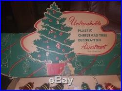 Vintage Complete Set of Unbreakable Plastic Christmas Tree Ornaments