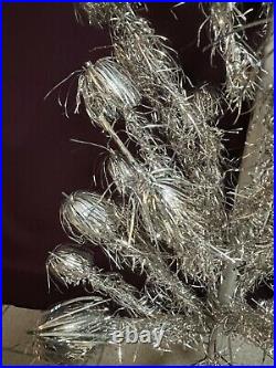Vintage Consolidated Novelty Co. 4 Foot Tinsel Aluminum POM POM Christmas Tree
