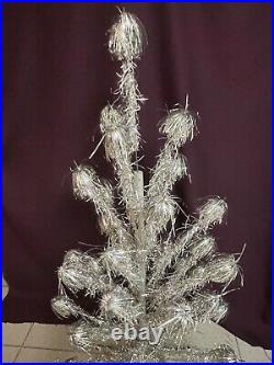 Vintage Consolidated Novelty Co. 4 Foot Tinsel Aluminum POM POM Christmas Tree