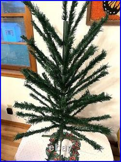 Vintage Consolidated Novelty Co. Green cellophane 4 ft Christmas tree 58 branch