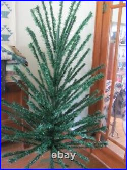Vintage Consolidated Novelty Co. Green cellophane 6 ft Christmas tree 92 branch