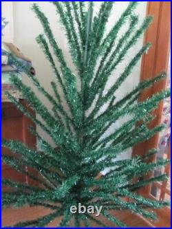 Vintage Consolidated Novelty Co. Green cellophane 6 ft Christmas tree 92 branch