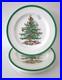 Vintage Copeland Spode Christmas Tree Green Trim 10 1/2 Dinner Plates Set 6