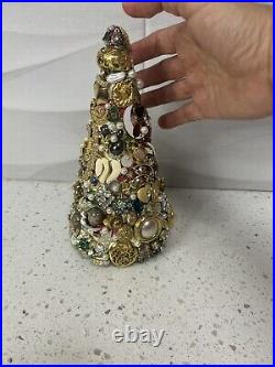 Vintage Costume Jewelry Art Christmas Tree One Of A Kind