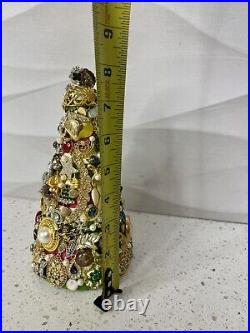 Vintage Costume Jewelry Art Christmas Tree One Of A Kind