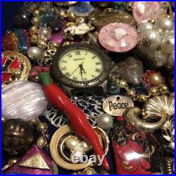 Vintage Costume Jewelry Christmas Tree Framed 17x20.5 OOAK Lighted Collage Art