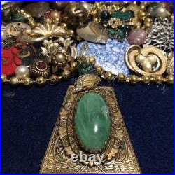 Vintage Costume Jewelry Christmas Tree Framed 17x20.5 OOAK Lighted Collage Art