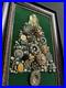 Vintage Costume Jewelry Christmas Tree Framed Picture Green Velvet 10.5 x 17