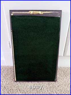 Vintage Costume Jewelry Christmas Tree Framed Picture Green Velvet 10.5 x 17