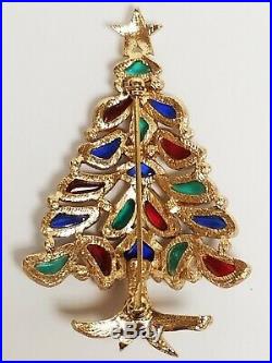 Vintage Crown TRIFARI Alfred Philippe MODERN MOSAICS Christmas Tree Brooch