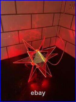 Vintage Crystalite Aluminum Lucite Atomic Star Christmas Tree Topper With Box