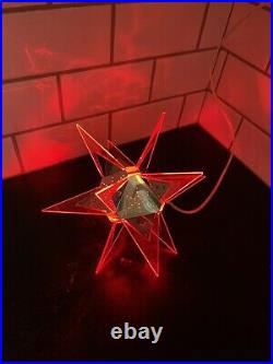 Vintage Crystalite Aluminum Lucite Atomic Star Christmas Tree Topper With Box