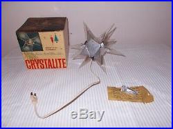 Vintage Crystalite Star Lucite Lighted Christmas Tree Topper In Box