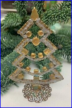 Vintage Czech Crystal & Rhinestone standing Christmas Tree