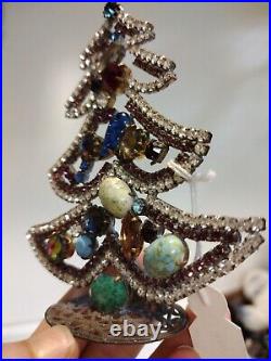 Vintage Czech RHINESTONE STANDING CHRISTMAS TREE STUNNING