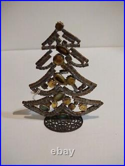 Vintage Czech RHINESTONE STANDING CHRISTMAS TREE STUNNING