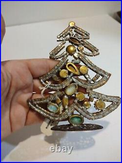 Vintage Czech RHINESTONE STANDING CHRISTMAS TREE STUNNING